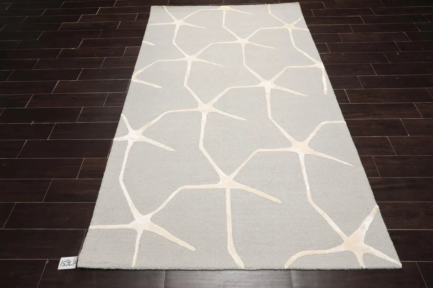 5' x8' Hand Tufted Hand Made 100% Wool Designer Modern & Contemporary  Oriental Area Rug Gray,Ivory Color-2