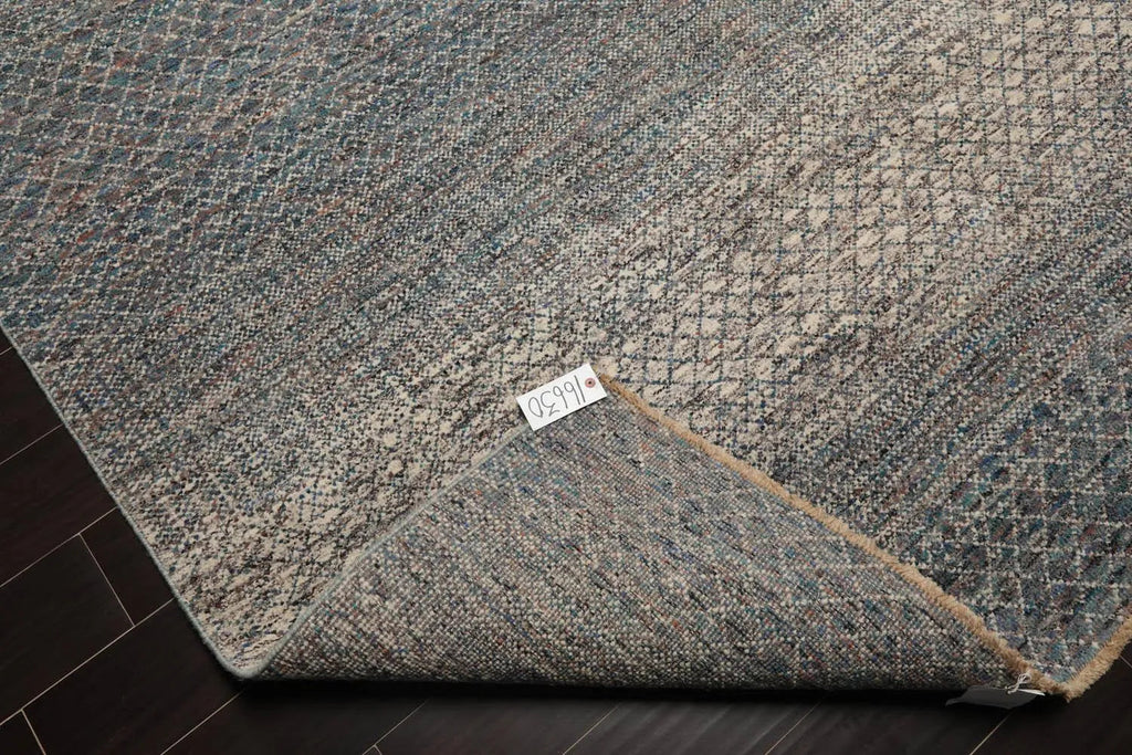 8' x 10' Hand Knotted 100% Wool Modern Oriental Area Rug Ivory, Blue, Aqua-4