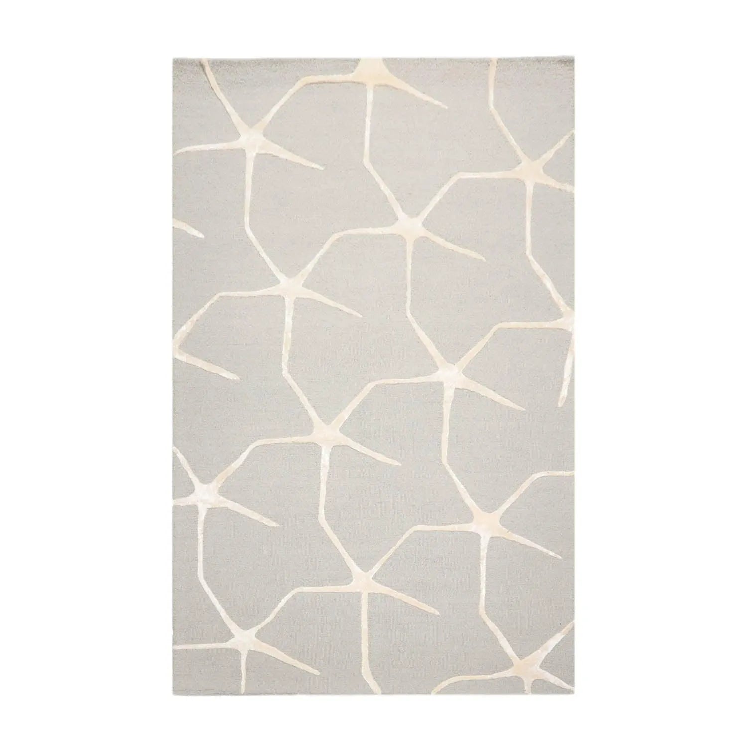 5' x8' Hand Tufted Hand Made 100% Wool Designer Modern & Contemporary  Oriental Area Rug Gray,Ivory Color-1